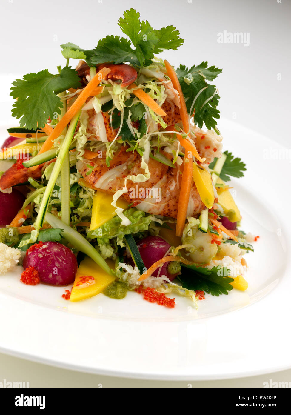 An individual portion of lobster salad Stock Photo