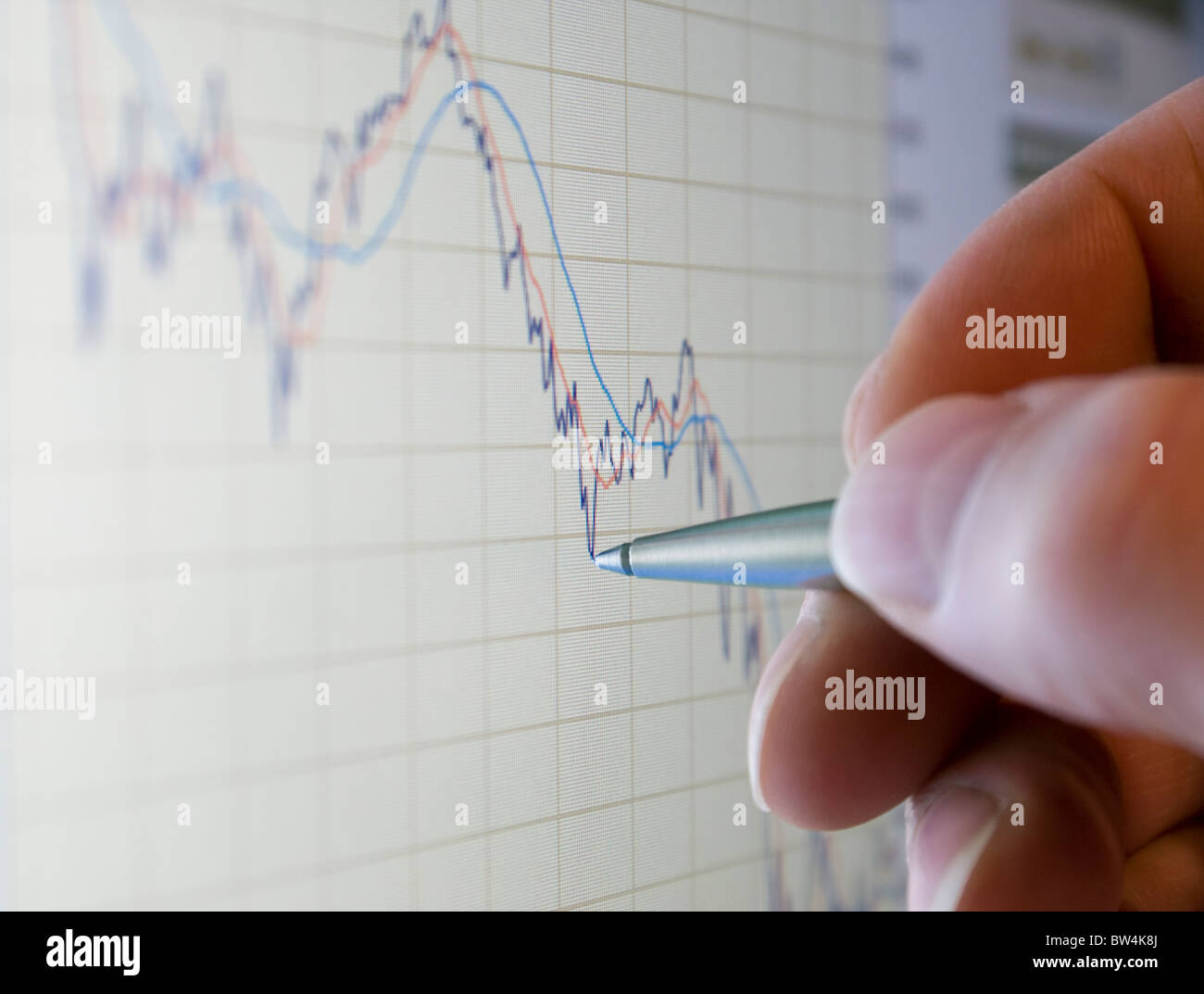 Analysing stock market share prices Stock Photo