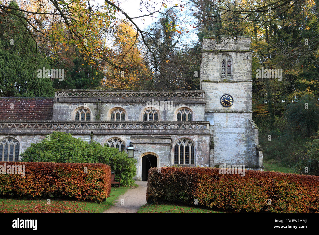 St. Peter's Church, Stourhead park and gardens, Wiltshire, England Stock Photo