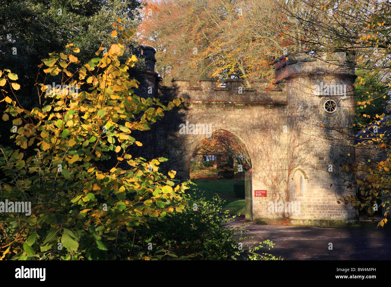 Gate in Stourhead park and gardens, Wiltshire, England Stock Photo