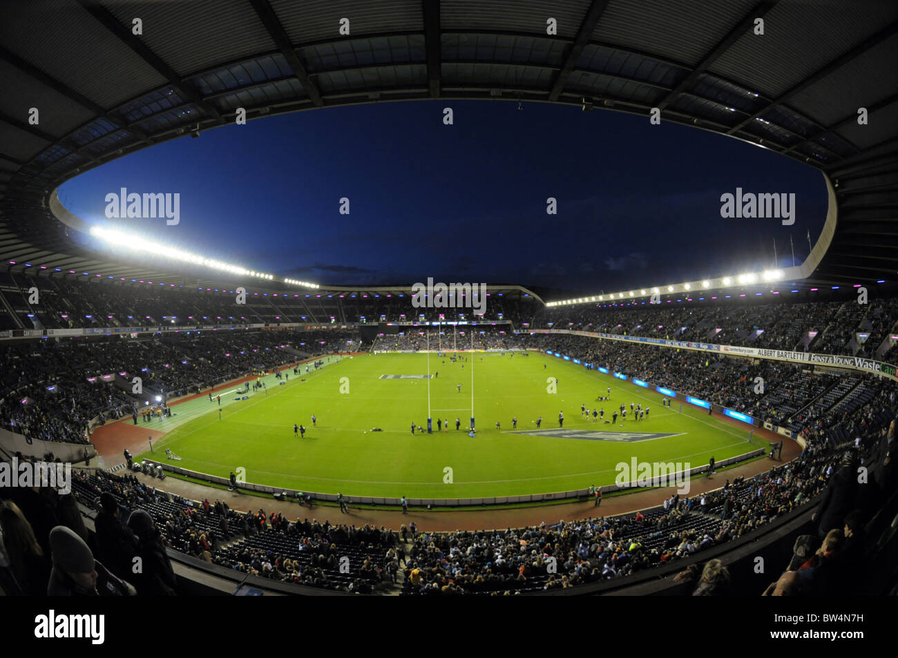 Murrayfield Rugby Stadium in Edinburgh. Scotland v All Blacks from New Zealand Stock Photo