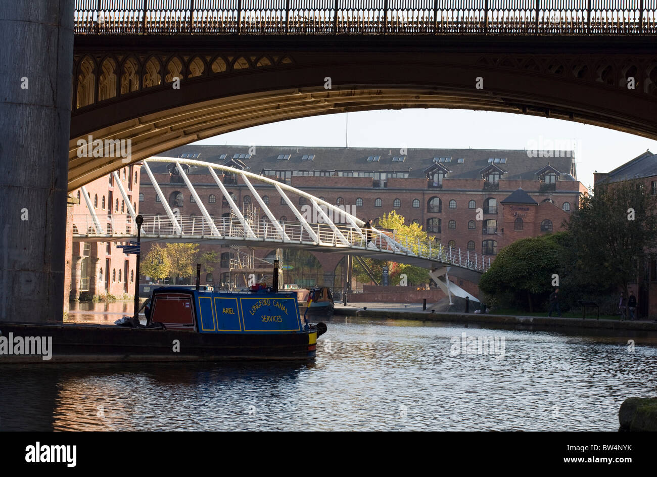 Castlefield Canal Basin near the junction of The Rochdale and Bridgewater Canals Manchester England Stock Photo