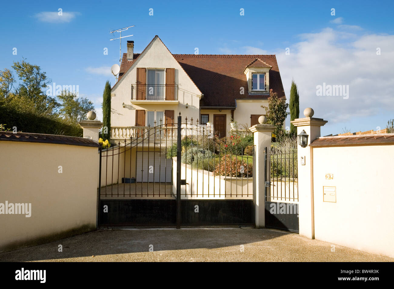 A modern French family house, St Simeon village Ile de France Northern France Stock Photo