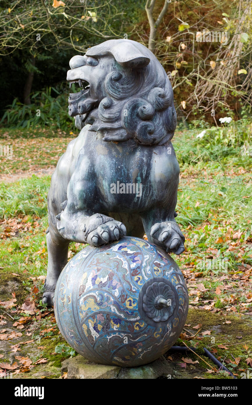 Foo Dog Sculpture on ball Stock Photo Alamy