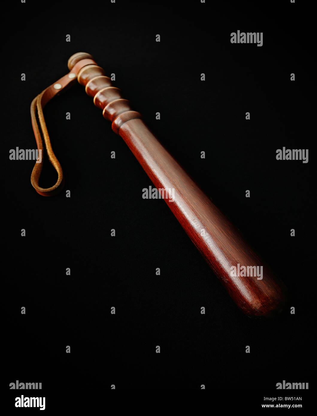 Traditional British wooden police truncheon Stock Photo Alamy