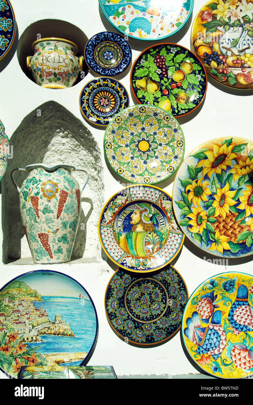 Ravello, Pottery Plates Stock Photo Alamy
