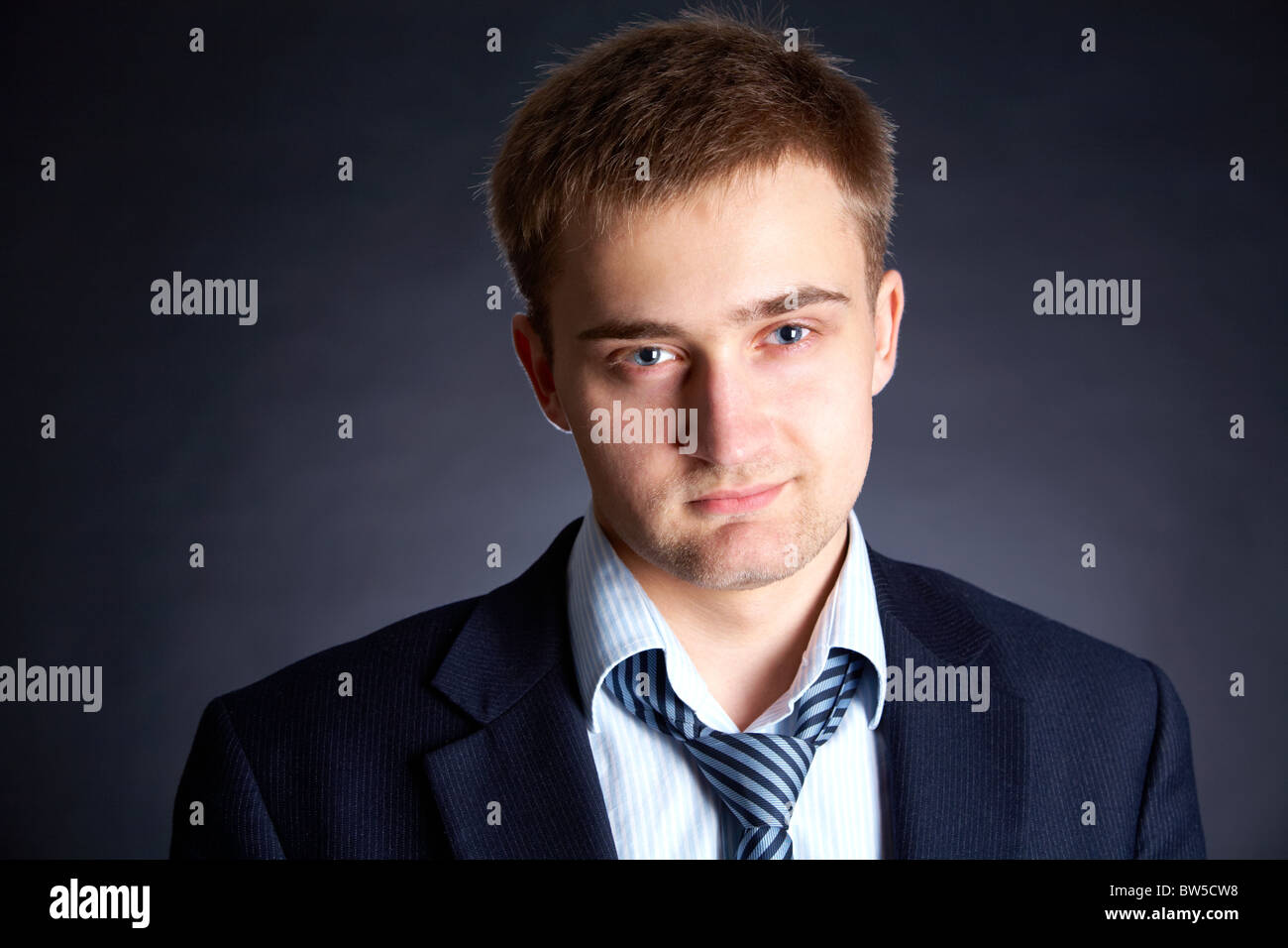 Portrait young satisfied man Cut Out Stock Images & Pictures - Alamy