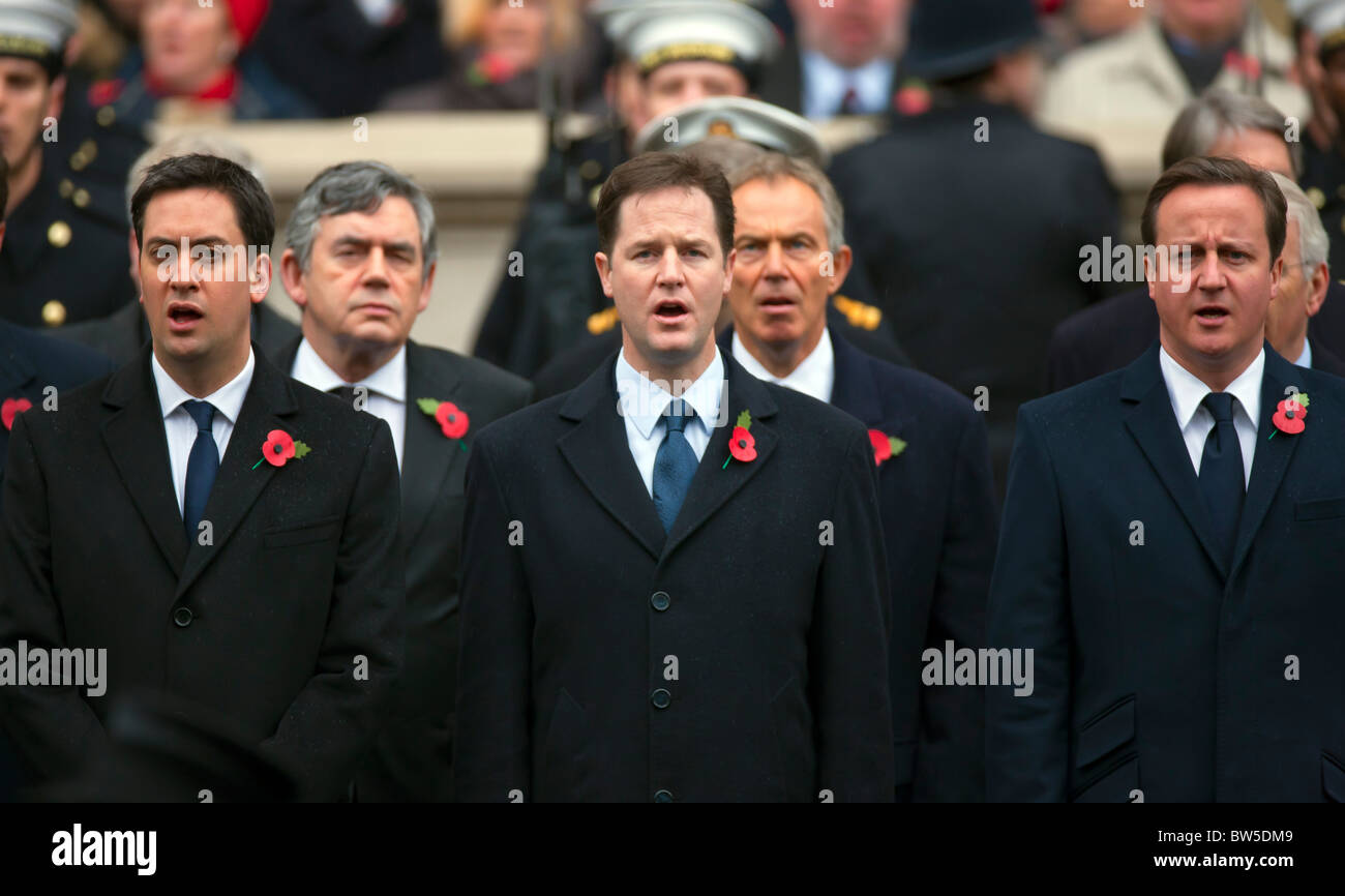 The Remembrance Sunday ceremony held at the Cenotaph in Whitehall, London, and attended by the British Royal family 2010 Stock Photo