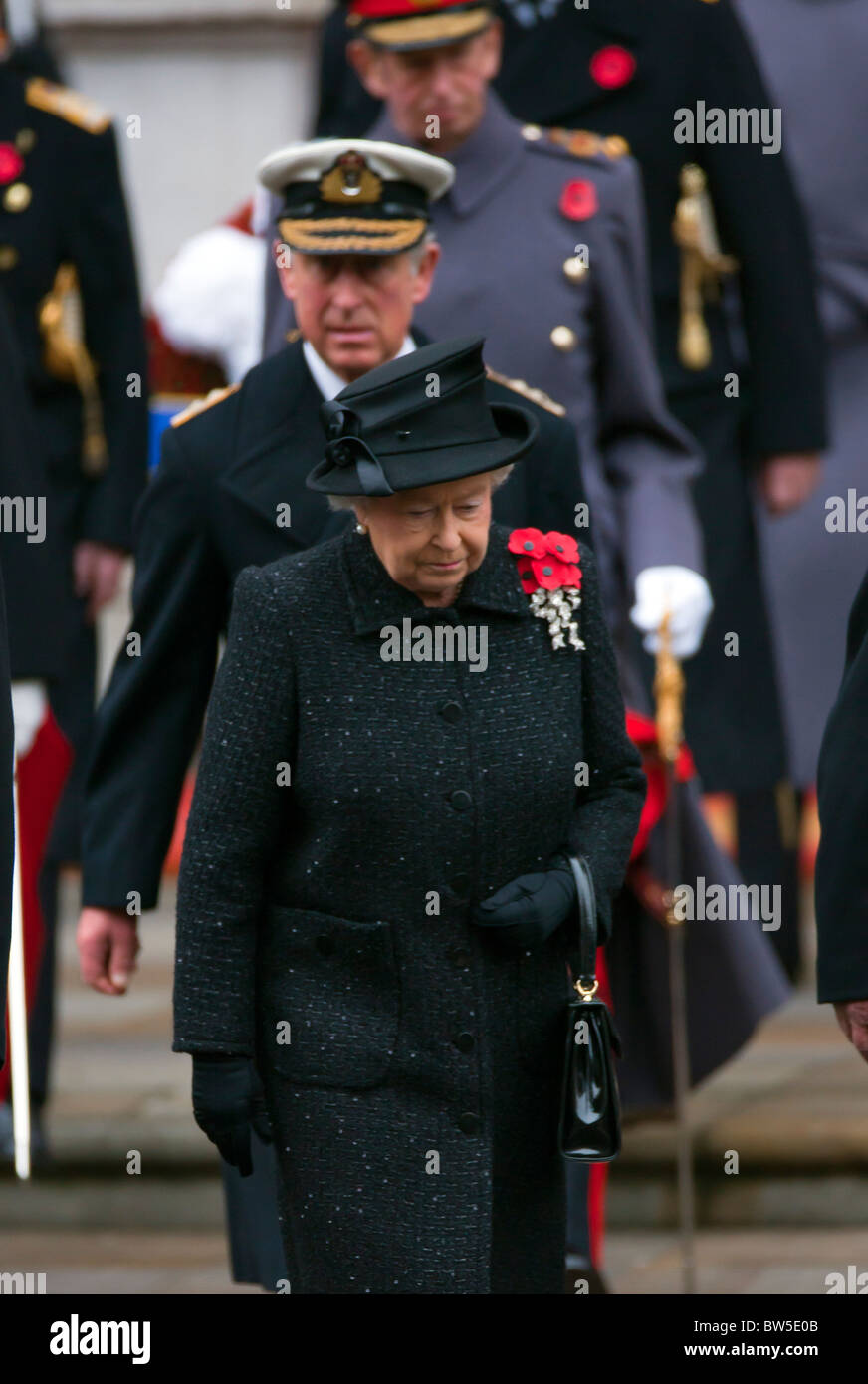 The Remembrance Sunday ceremony held at the Cenotaph in Whitehall, London, and attended by the British Royal family 2010 Stock Photo