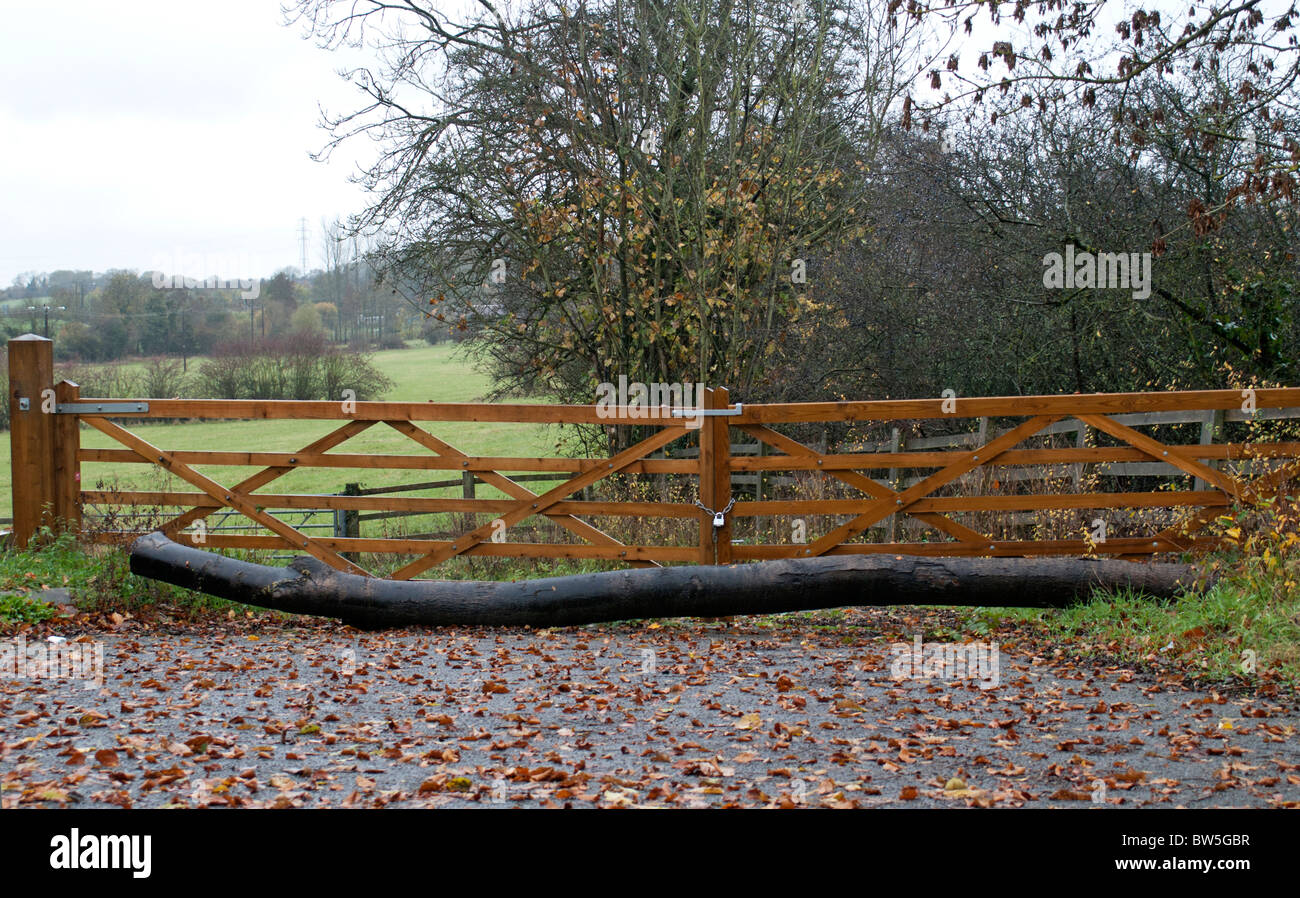 Blocked Country side Gate Stock Photo