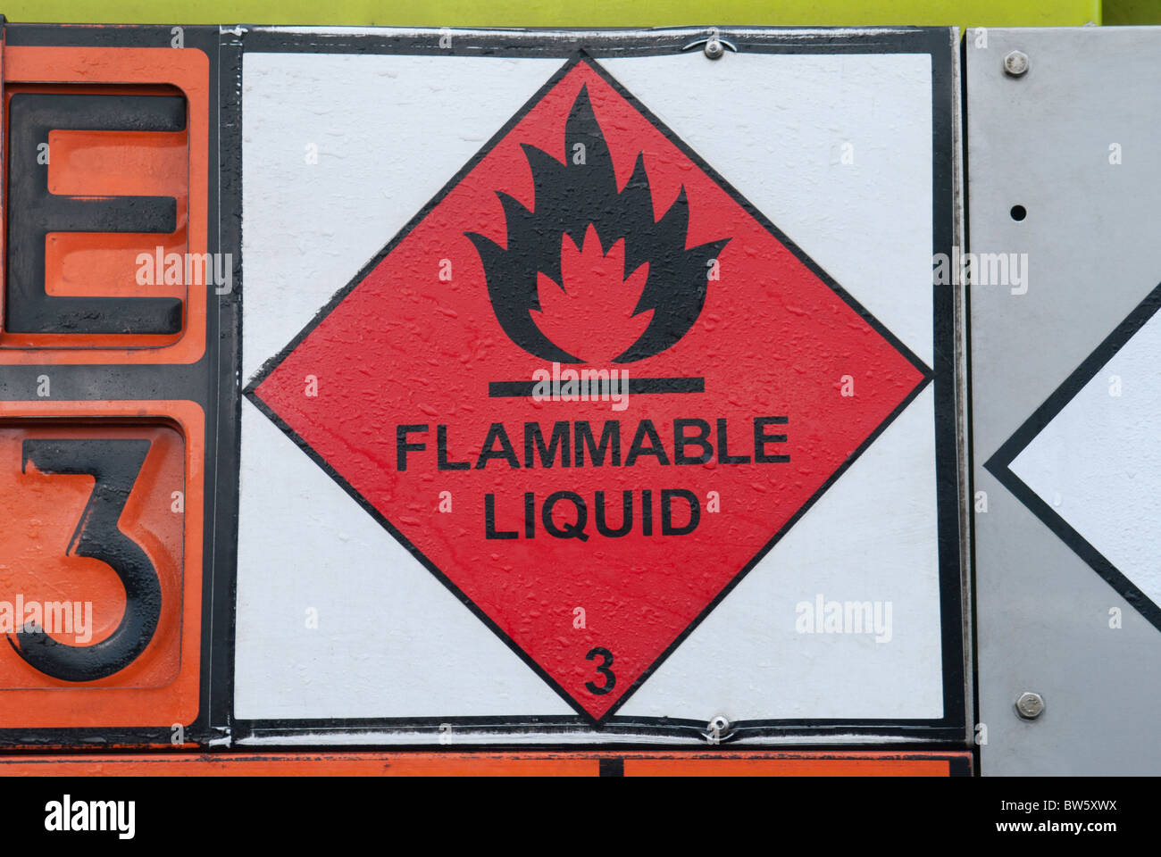 Flammable Liquid Sign Stock Photo