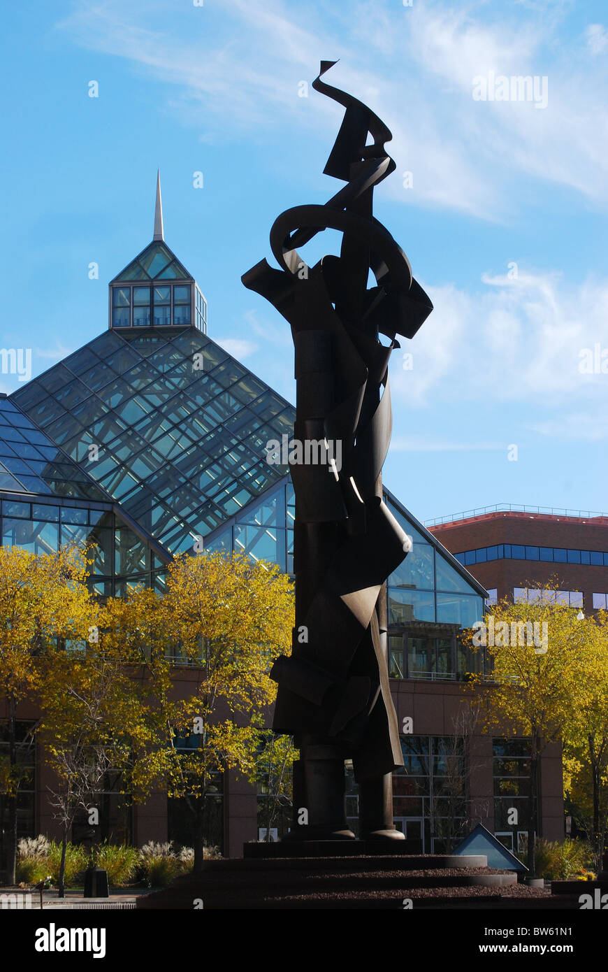 Paley's sculpture in front of  One Bausch & Lomb Place Rochester, NY Stock Photo