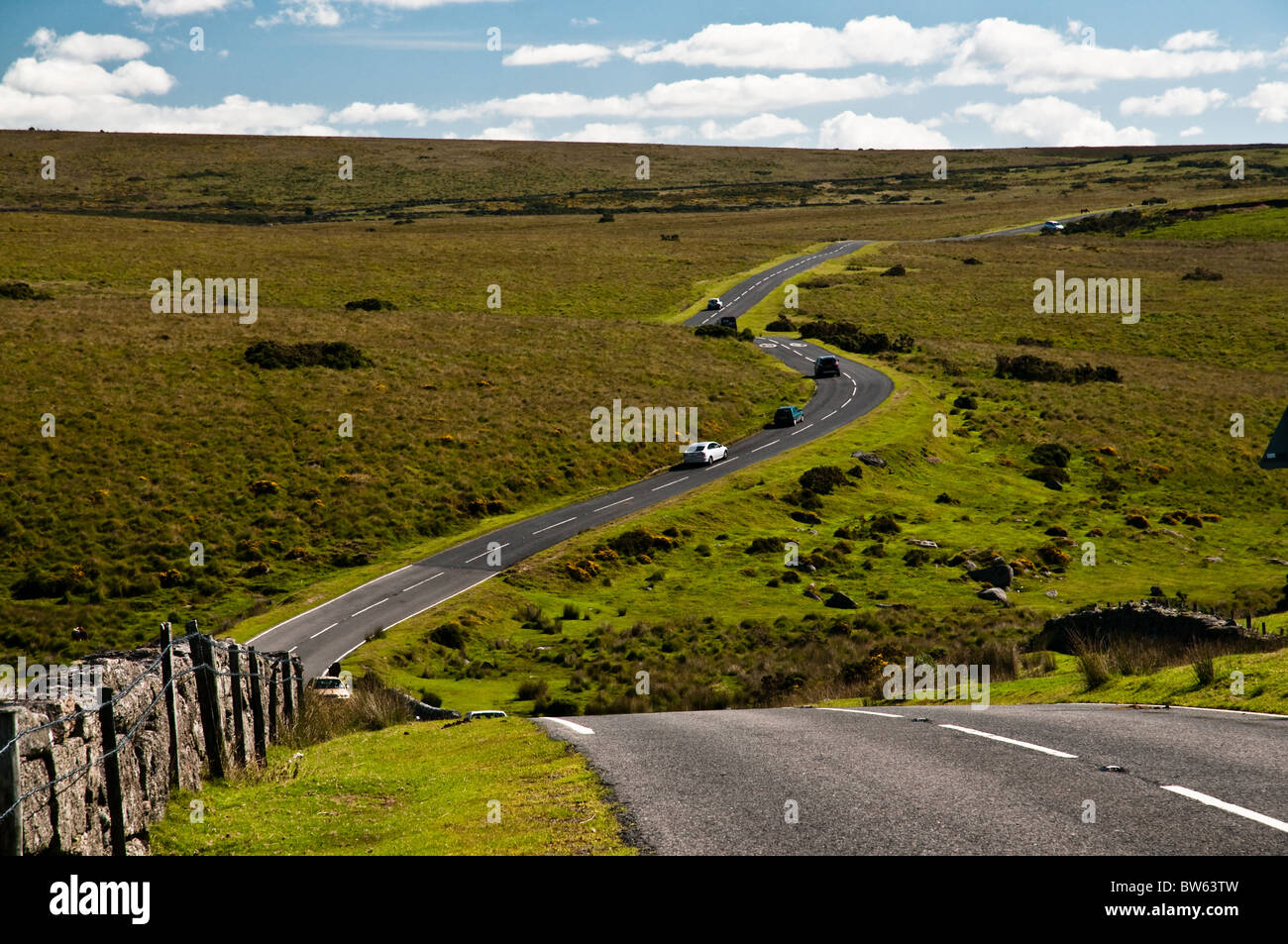 Dartmoor 'A' road going through the moor Stock Photo Alamy