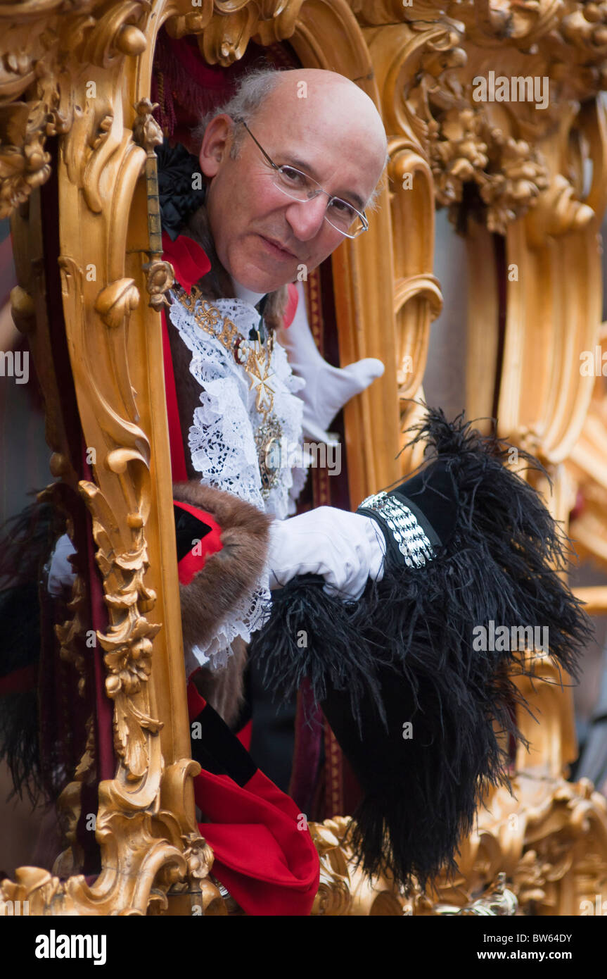 Michael Bear, Lord Mayor of London at is inauguration during the 2010 show. Stock Photo