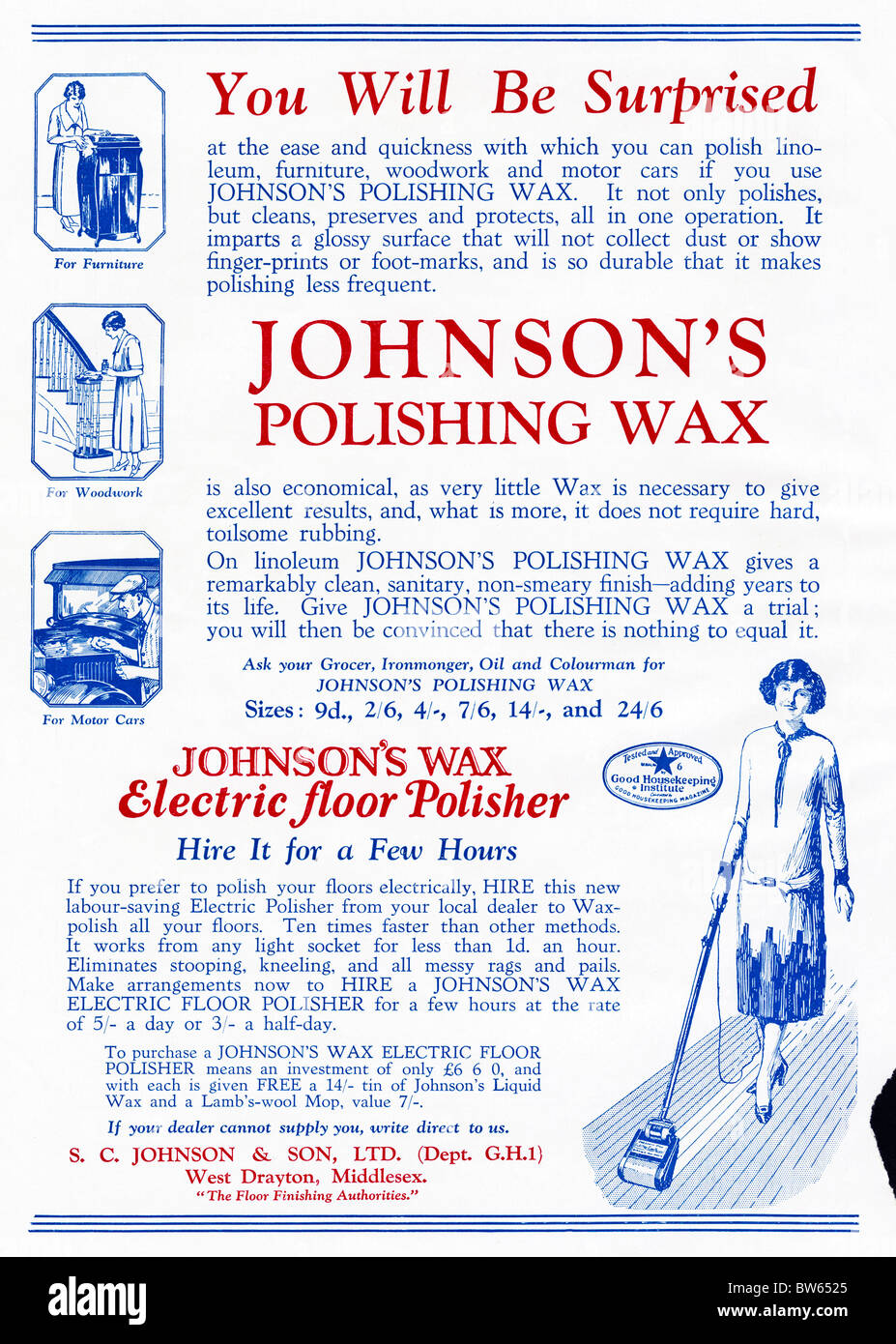 Johnson Paste Wax Carnuba Wax S. C. Johnson & Son Racine Wisconsin  Automotive Advertising