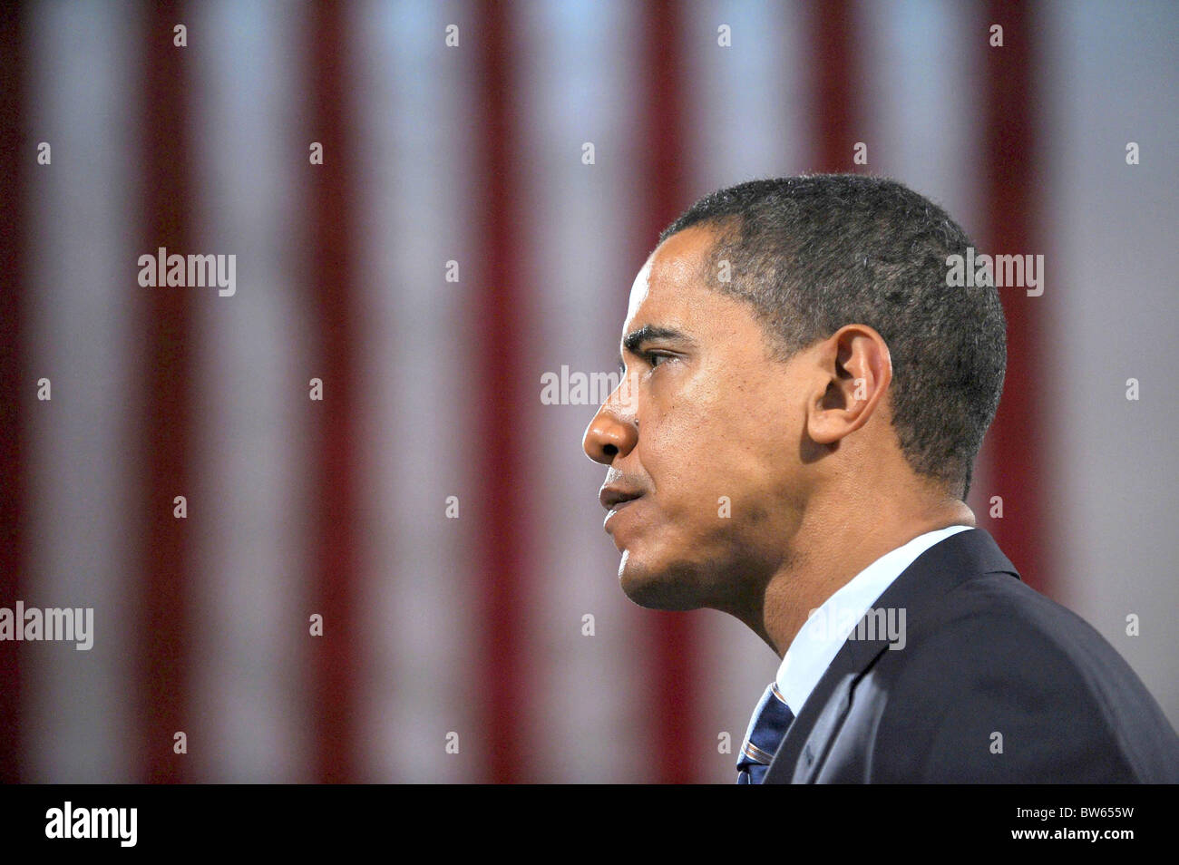 MALVERNE-Barack Obama U.S. Presidential Campaign Trail Stock Photo