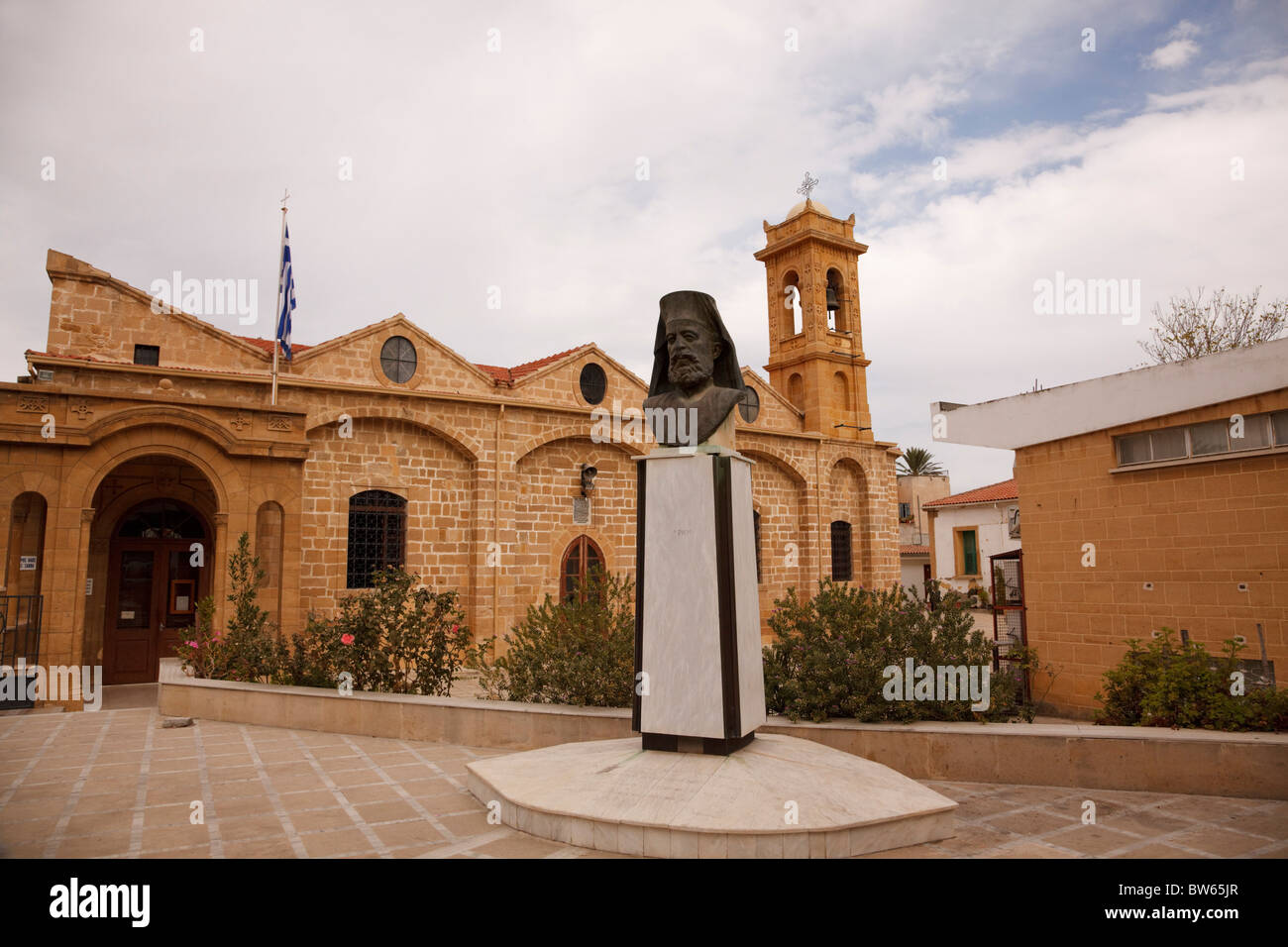 President Makarious bust at Agios Savvas church, Nicosia, Cyprus. Stock Photo