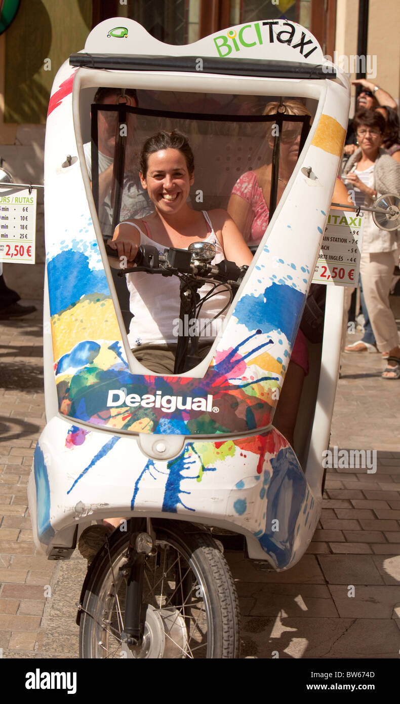 pedal trike taxi.Malaga.Spain Stock Photo