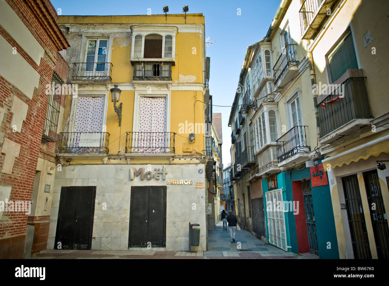 Malaga old town buildings Stock Photo Alamy
