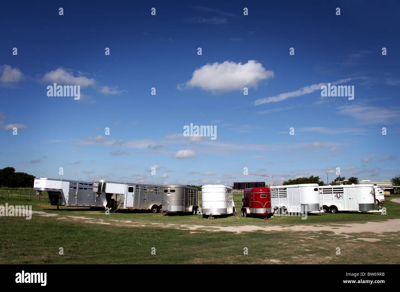 Blue trailers hires stock photography and images Alamy