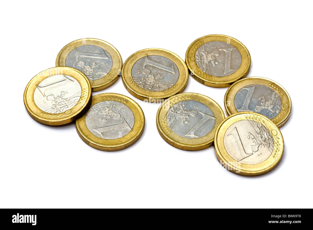 euro coins isolated on white background Stock Photo - Alamy