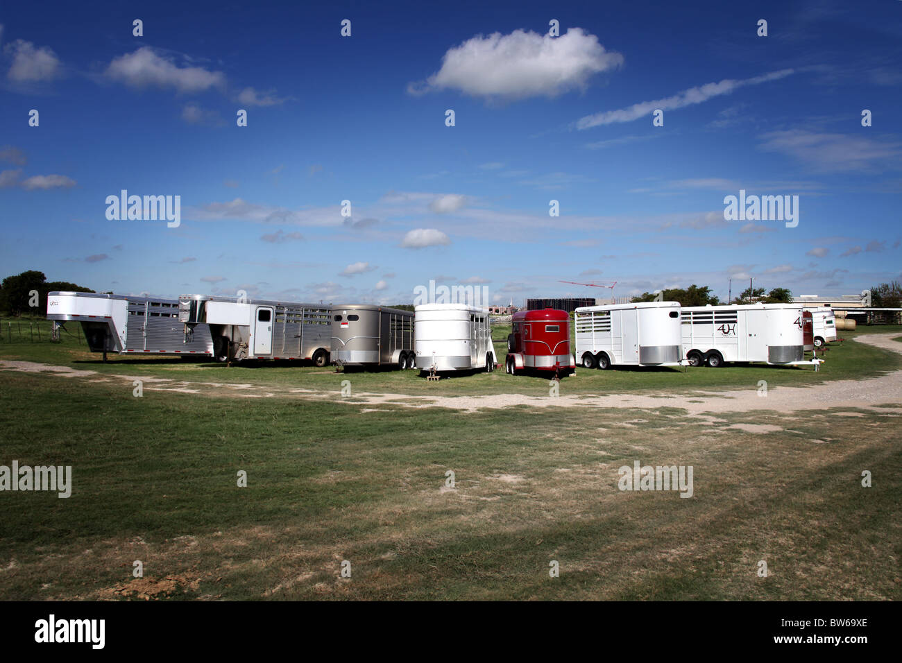 Horse trailers Dallas Texas USA Stock Photo Alamy