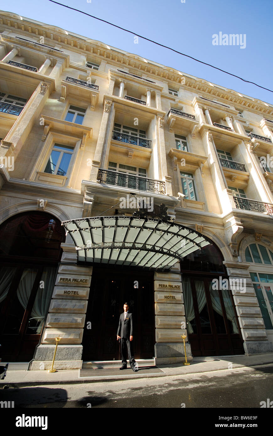 ISTANBUL, TURKEY. The Pera Palas Hotel on Mesrutiyet Caddesi in the Beyoglu district of the city. 2010. Stock Photo