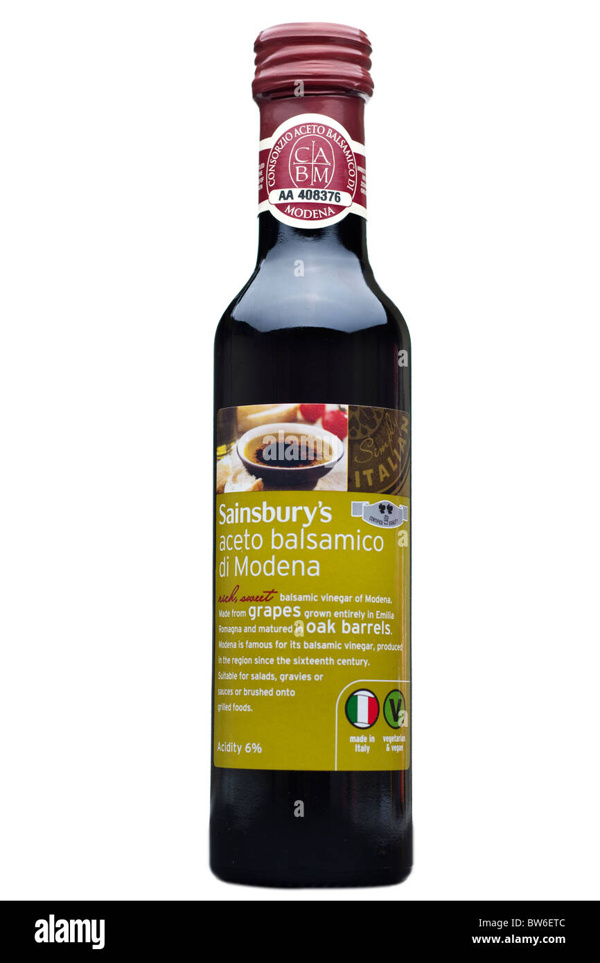 Bottle of Sainsburys aceto balsamico di Modena Stock Photo