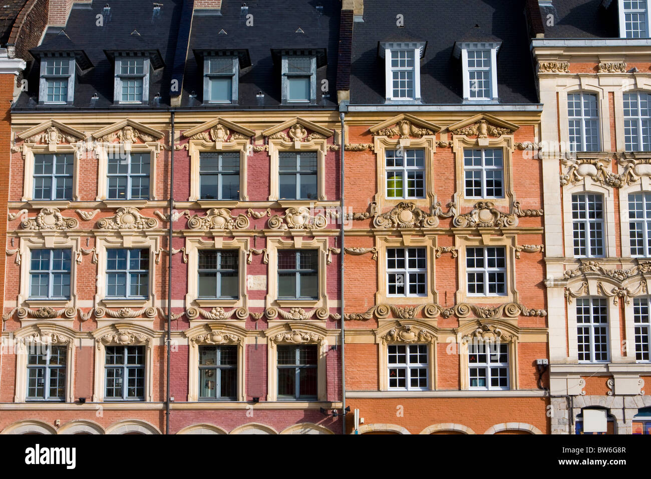 Historical houses at the Grand Place in Lille, France Stock Photo