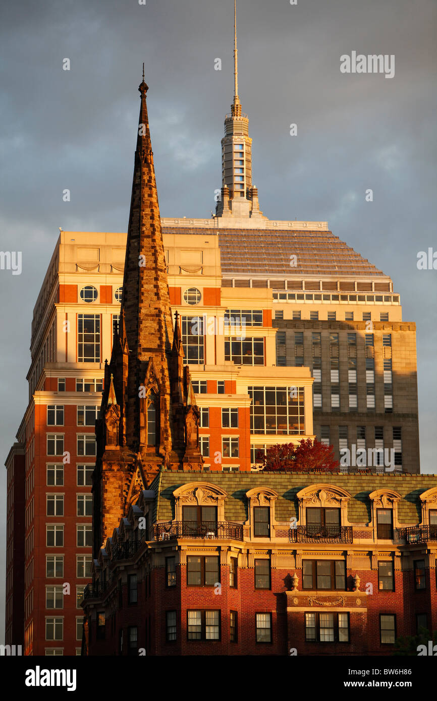 Old and new buildings, Back Bay, Boston, Massachusetts Stock Photo