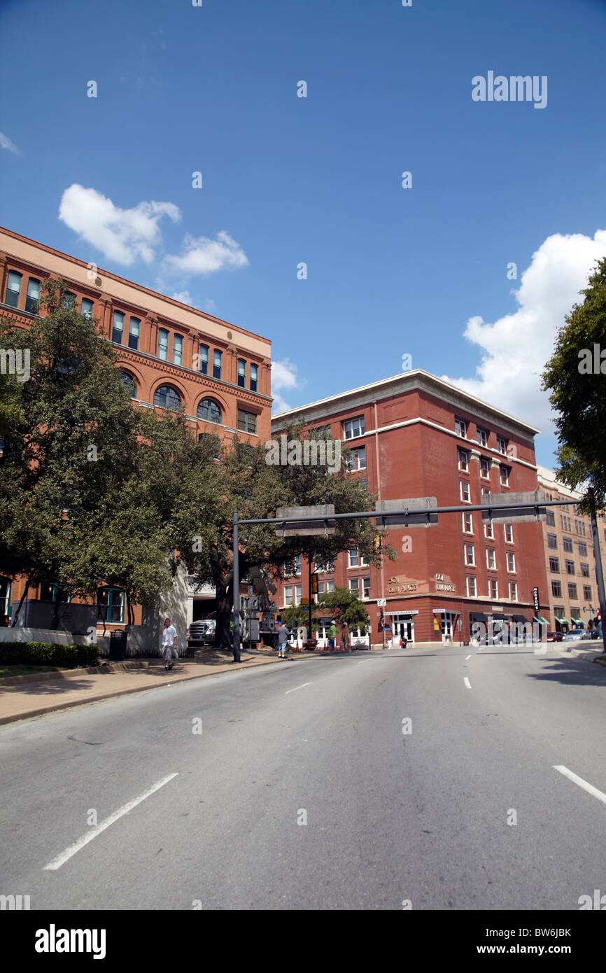 The view back towards the window from the spot where President JFK was shot on November 22nd 1963. Stock Photo