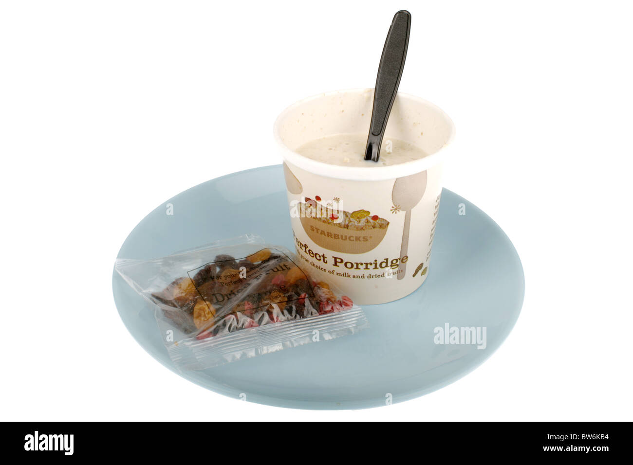 Oatmeal Porridge with Dried Fruit Stock Photo