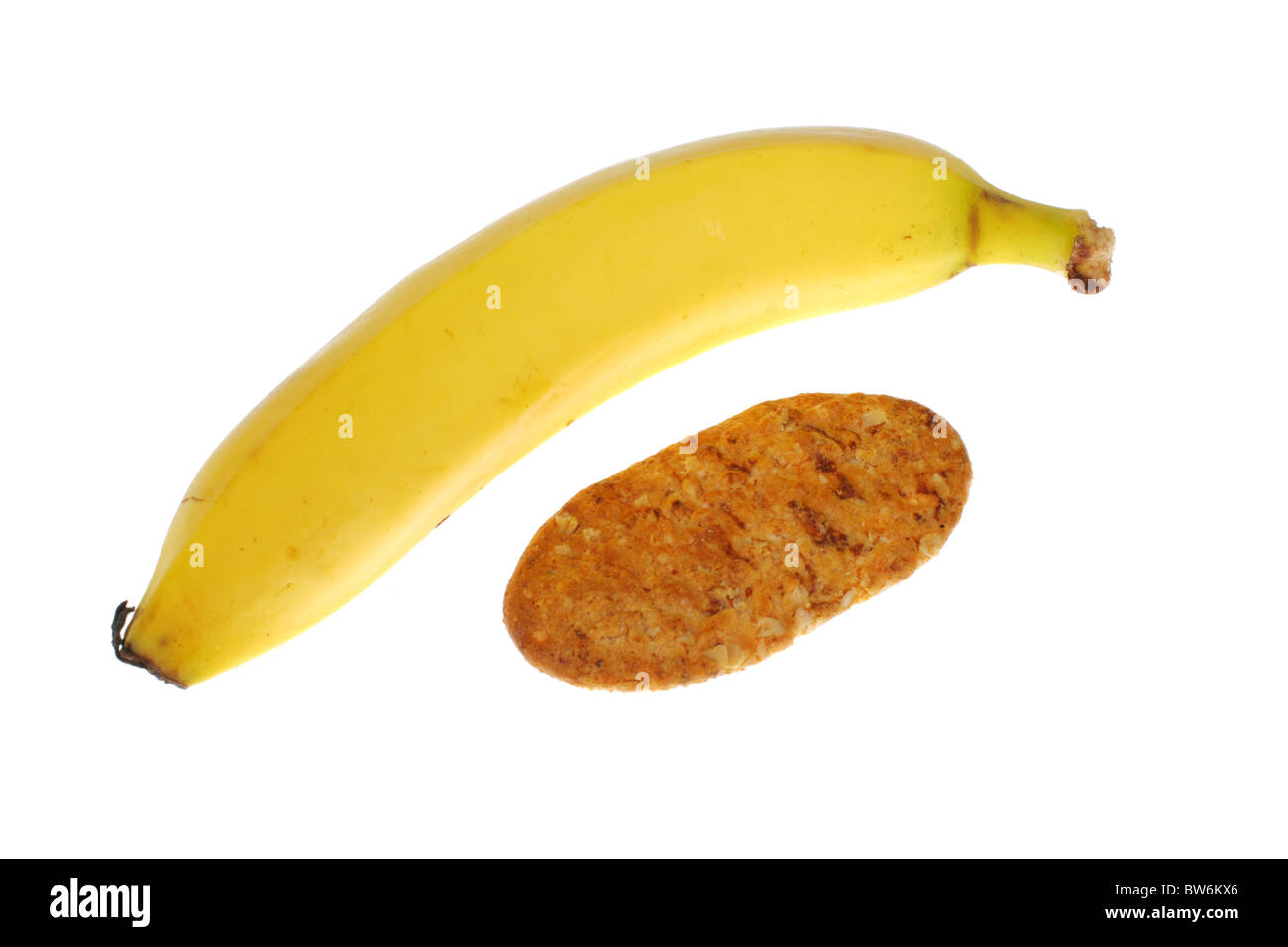 Banana and Cereal Biscuit Stock Photo