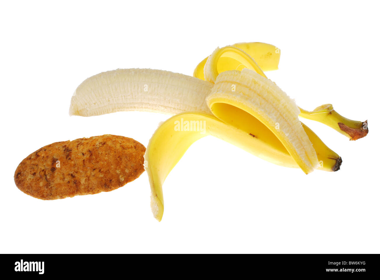 Banana and Cereal Biscuit Stock Photo