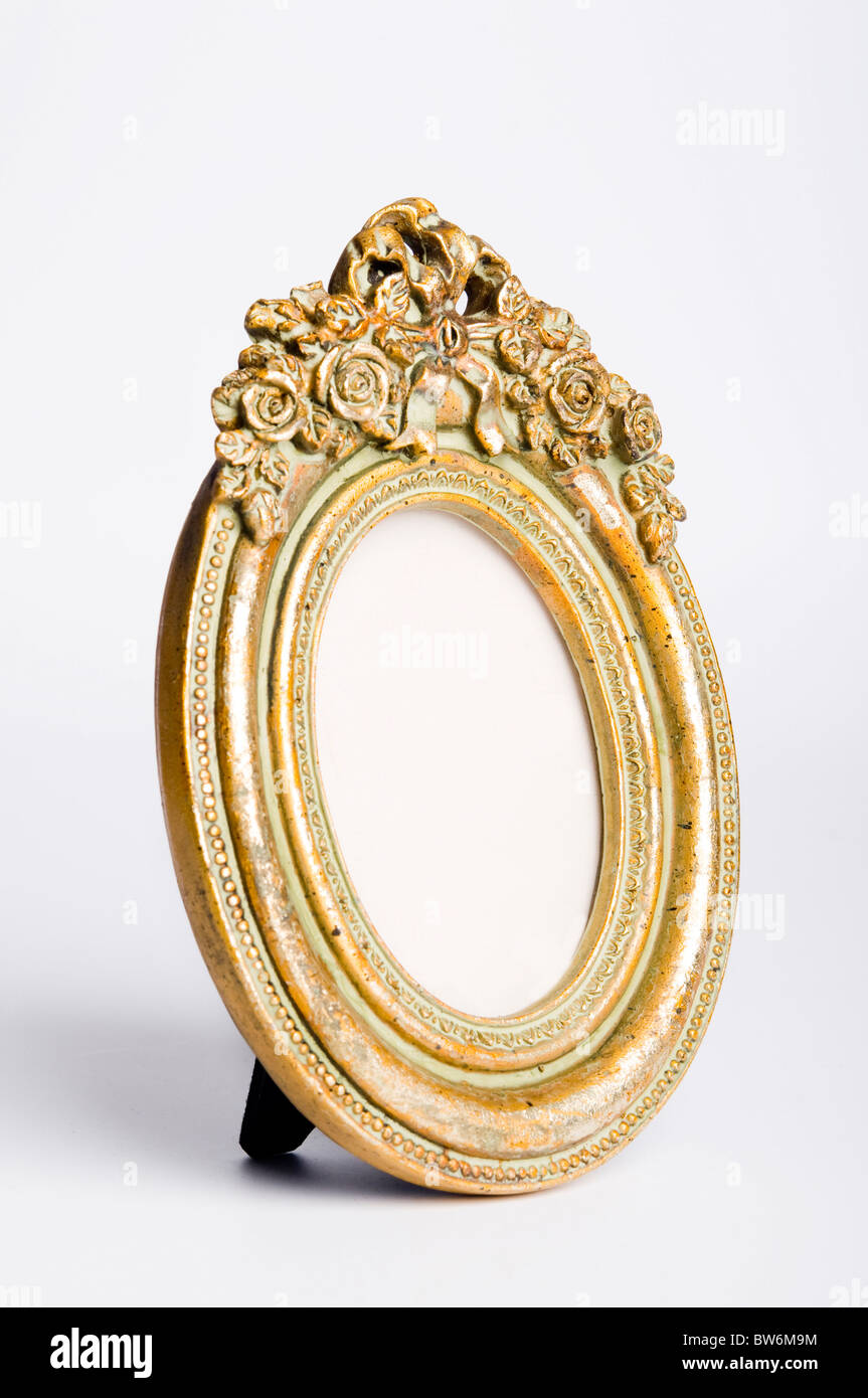 vintage oval picture frame decorated Stock Photo