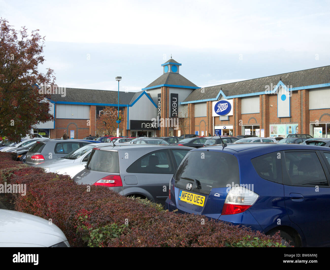 Next Store and car park, Elk Mill Retail Park, Chadderton,Oldham, Lancashire,England, UK Stock