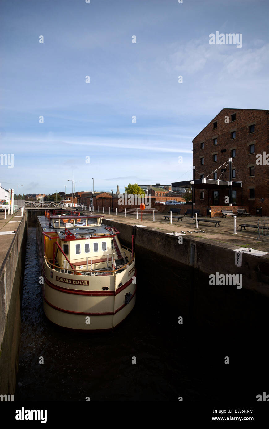 Gloucester Docks Lock UK River Severn Sharpness Canal Boat Edward Elgar