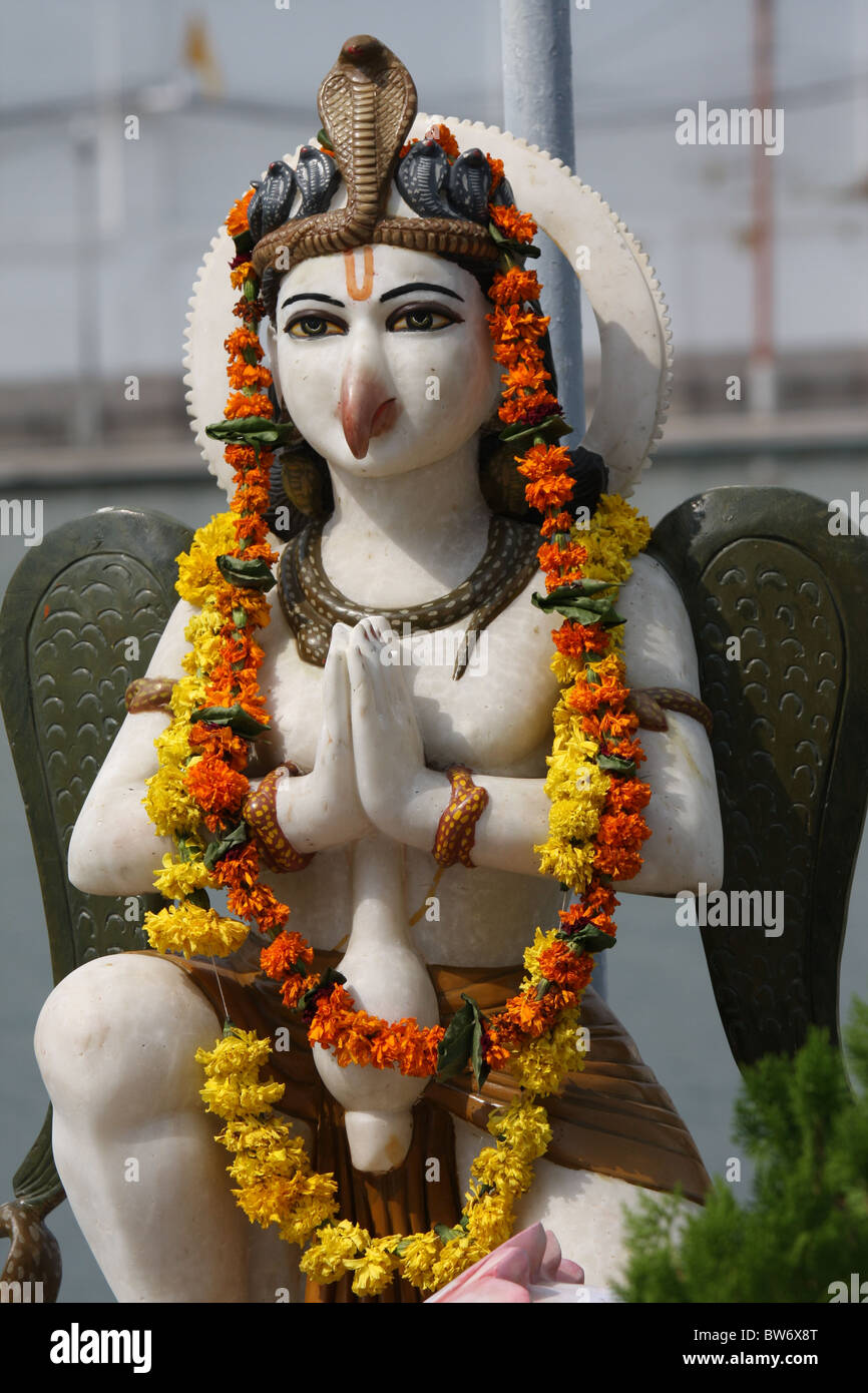 A statue of a Hindu god at a temple in Amritsar, Punjab province Stock