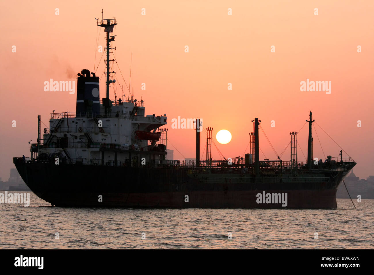 Ship at the harbour of Mumbai, India Stock Photo