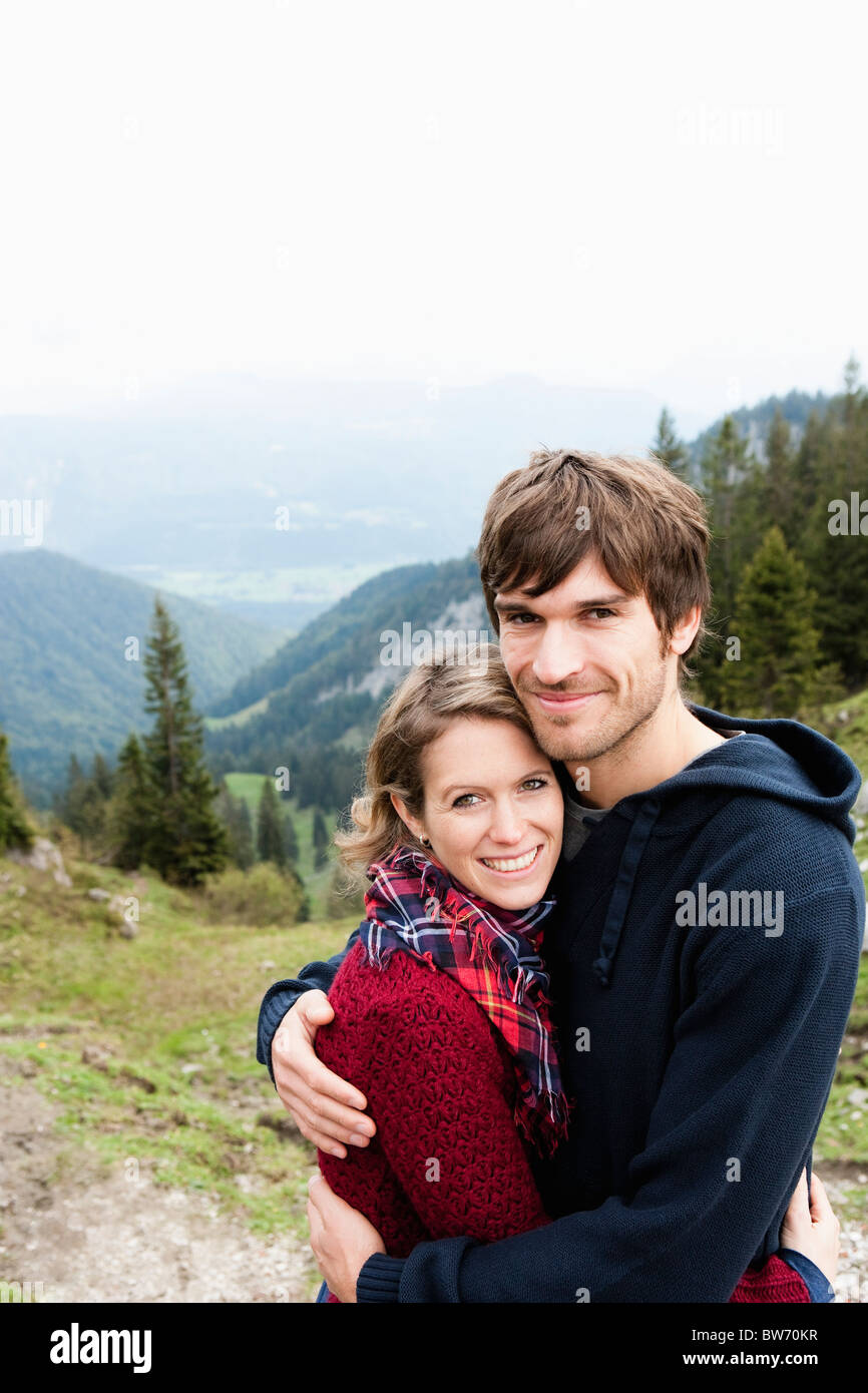 Man hugging woman Stock Photo