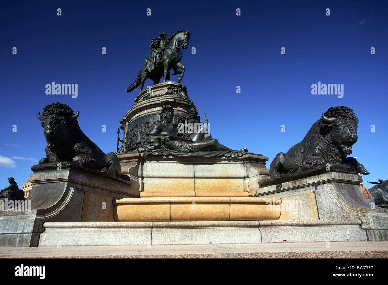 The George Washington Monument in Eakins Oval, Philadelphia, USA Stock Photo