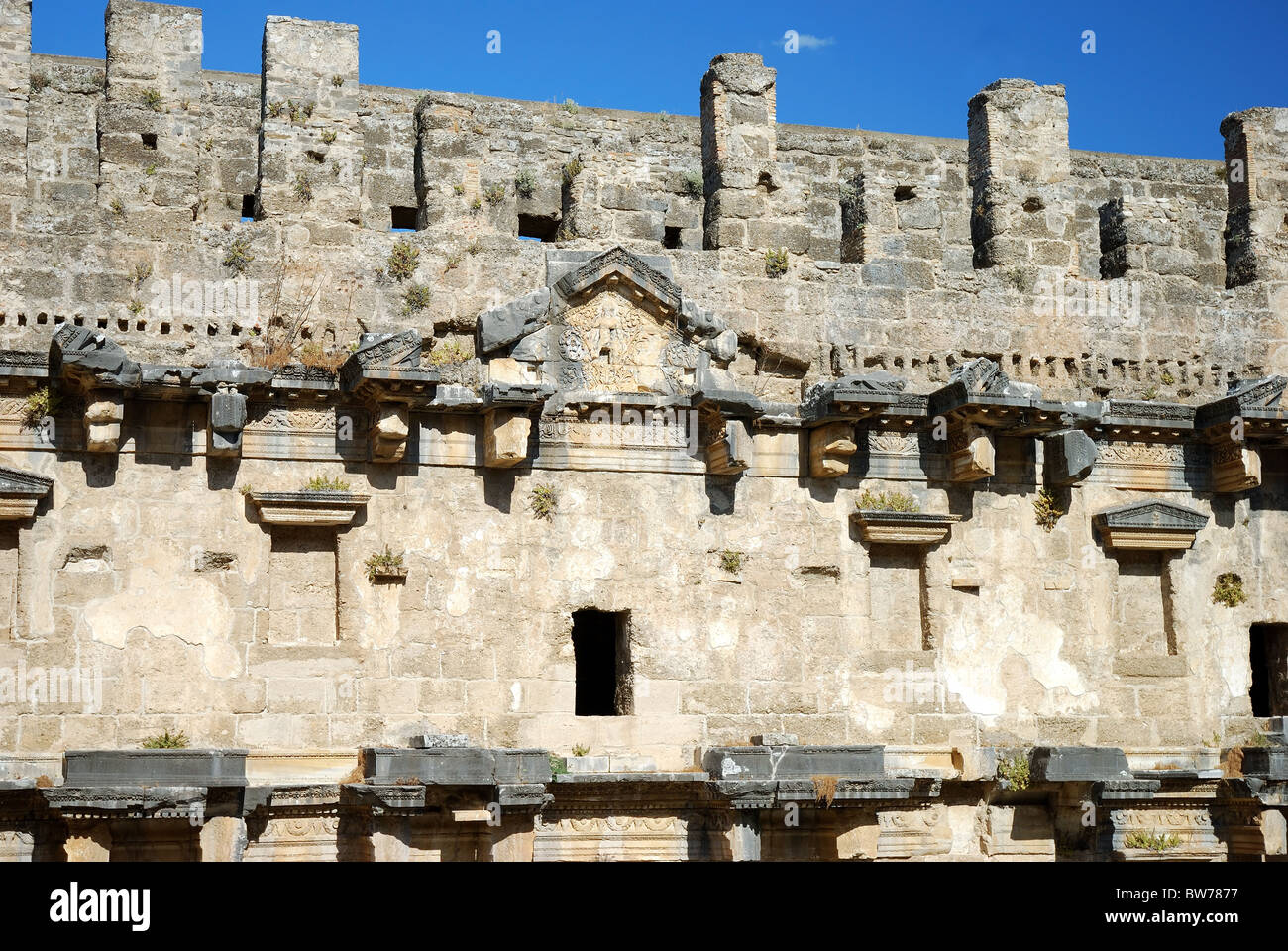 Historical arena Aspendos in Turkey Stock Photo