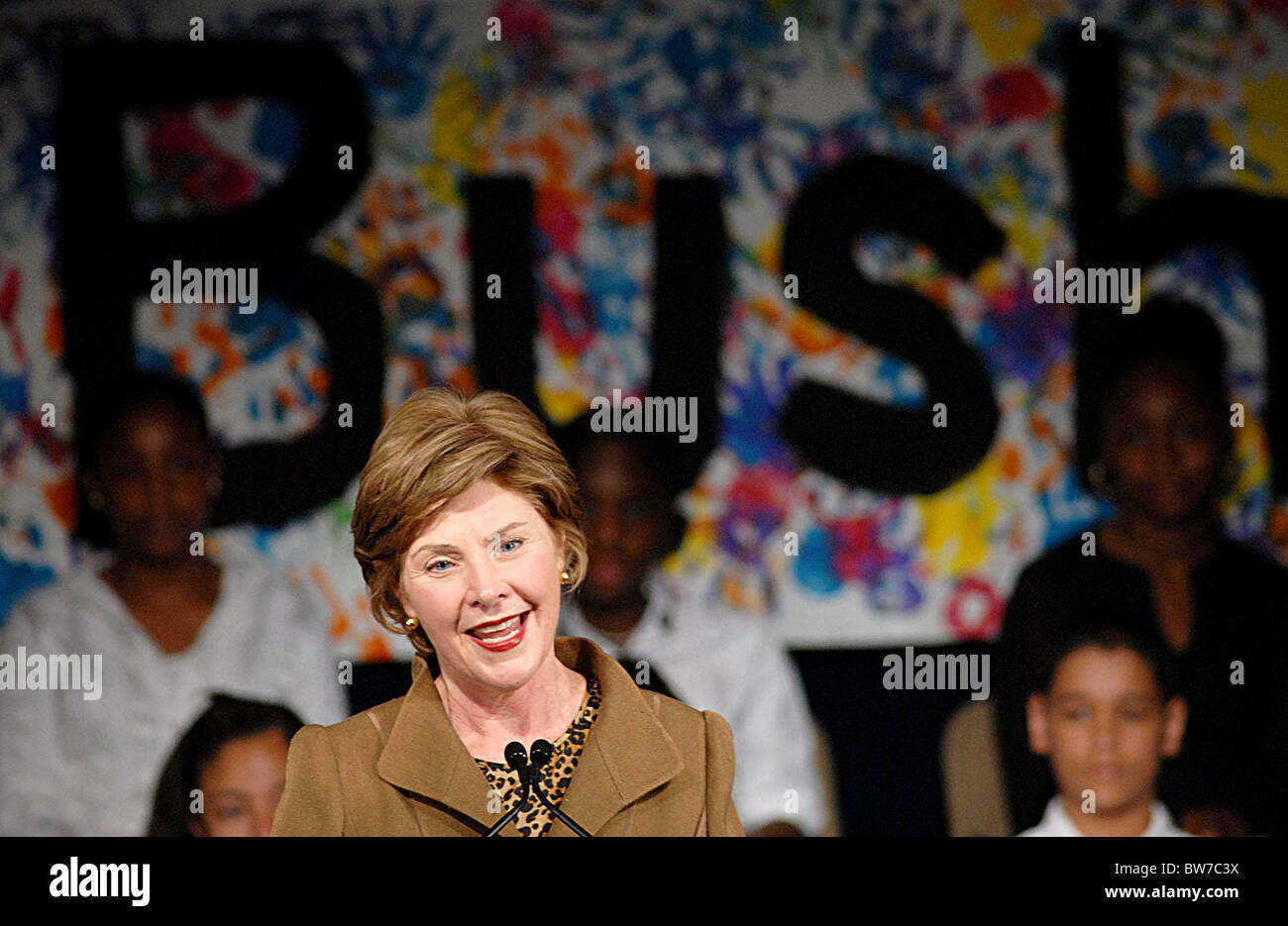 Laura Bush Foundation for America's Libraries Grant Announcement Stock