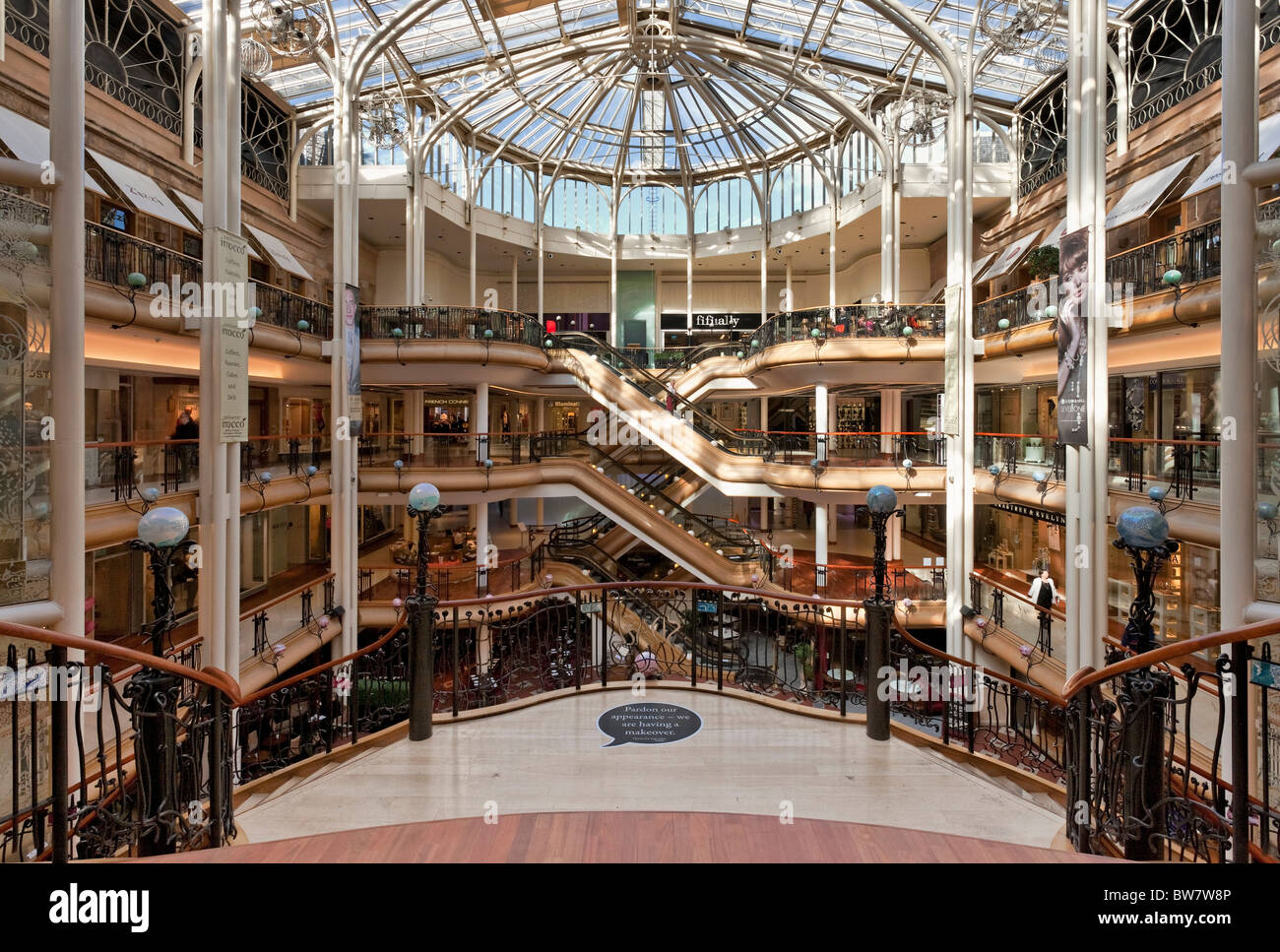 Princes Square, an art nouveau style shopping Mall in Glasgow Stock Photo