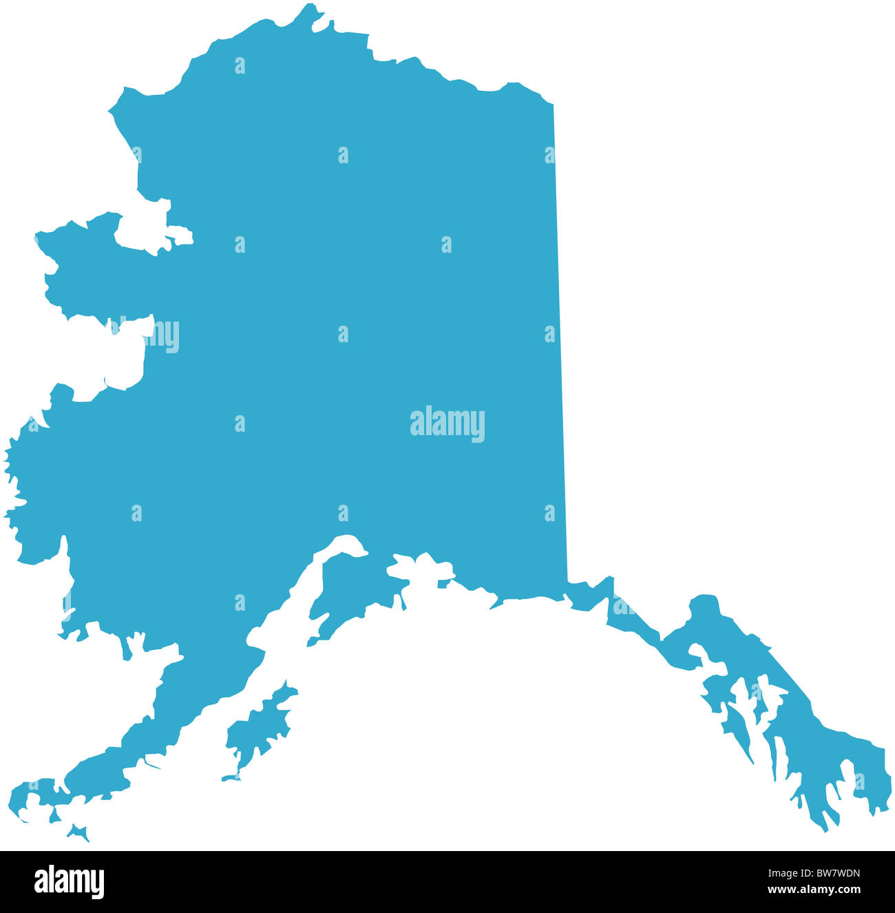 There is a map of Alaska state in USA Stock Photo