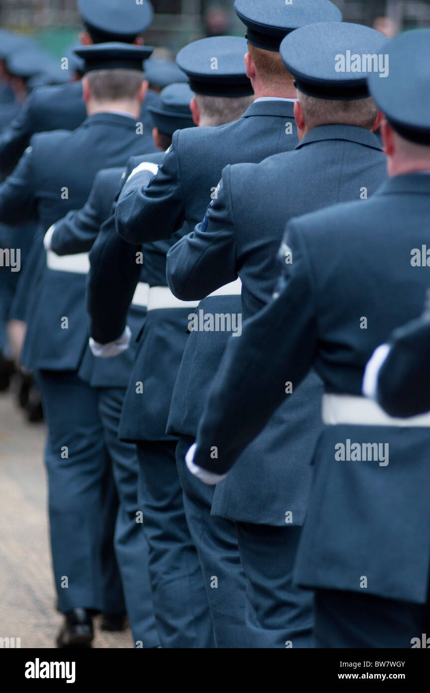 RAF personnel marching at the Lord Mayor's show in London, UK. 2010 Stock Photo