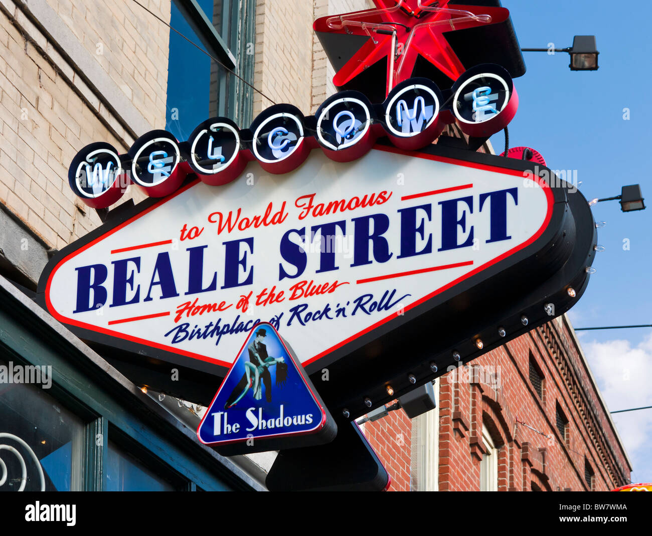 Welcome sign on Beale Street, Memphis, Tennessee, USA Stock Photo