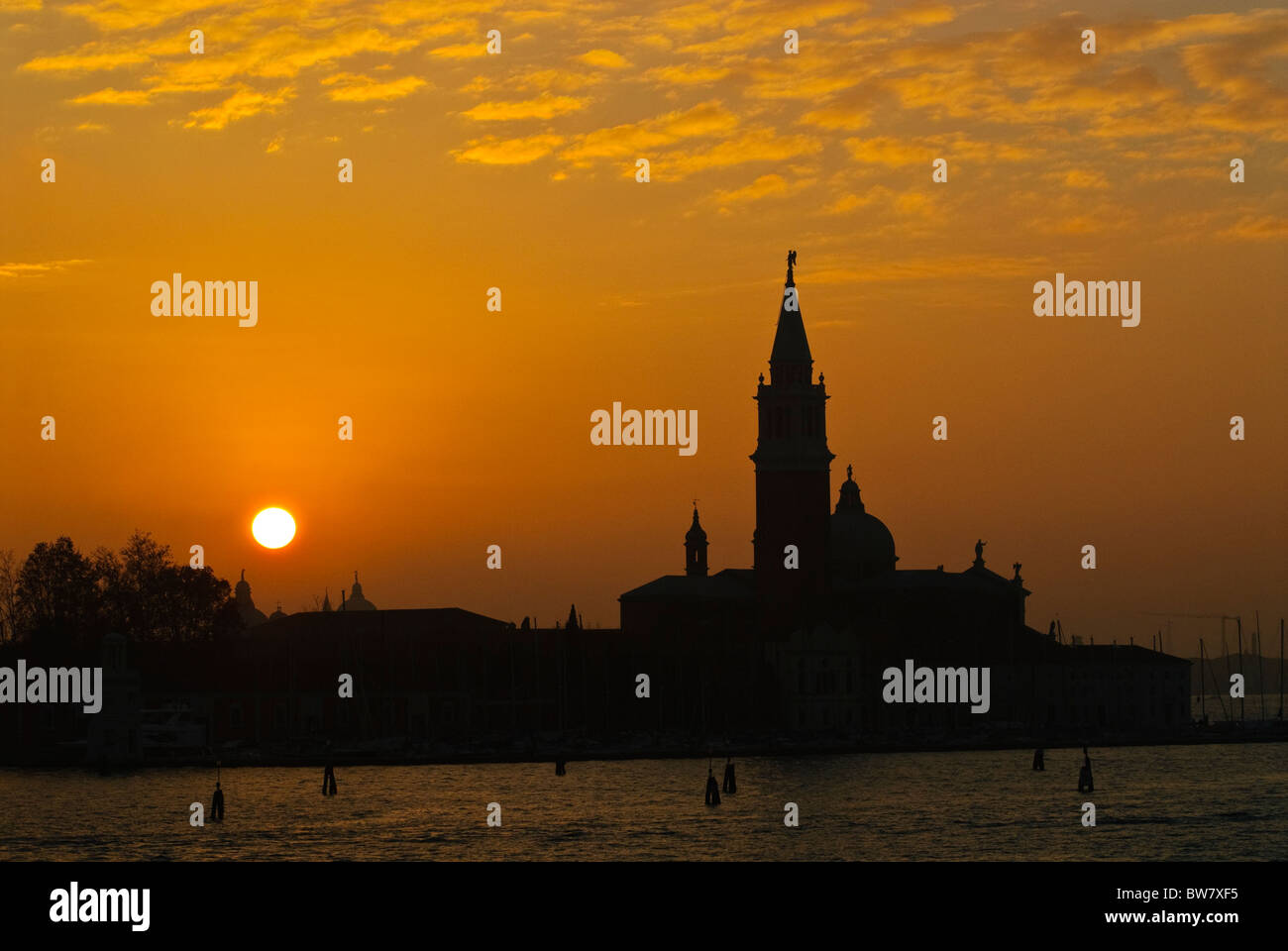 Venice - The Church of San Giorgio Maggiore at sunset Stock Photo