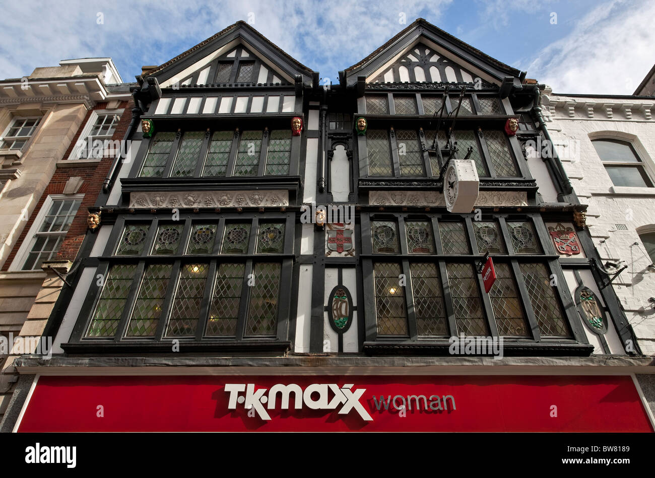 T K Maxx store in tudor building in Market Street, York. Stock Photo