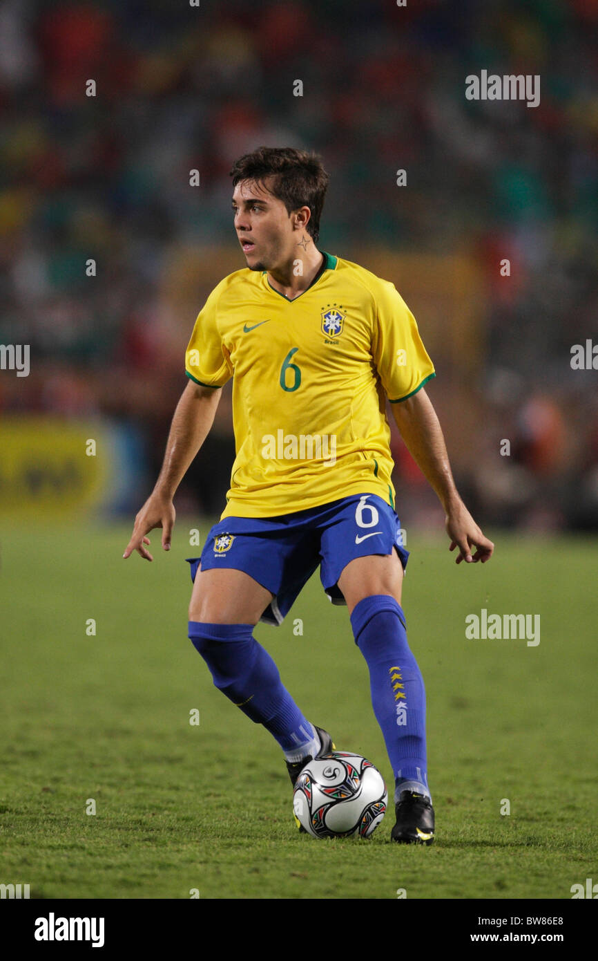 Diogo of Brazil controls the ball during the FIFA U-20 World Cup final against Ghana October 16, 2009 Stock Photo
